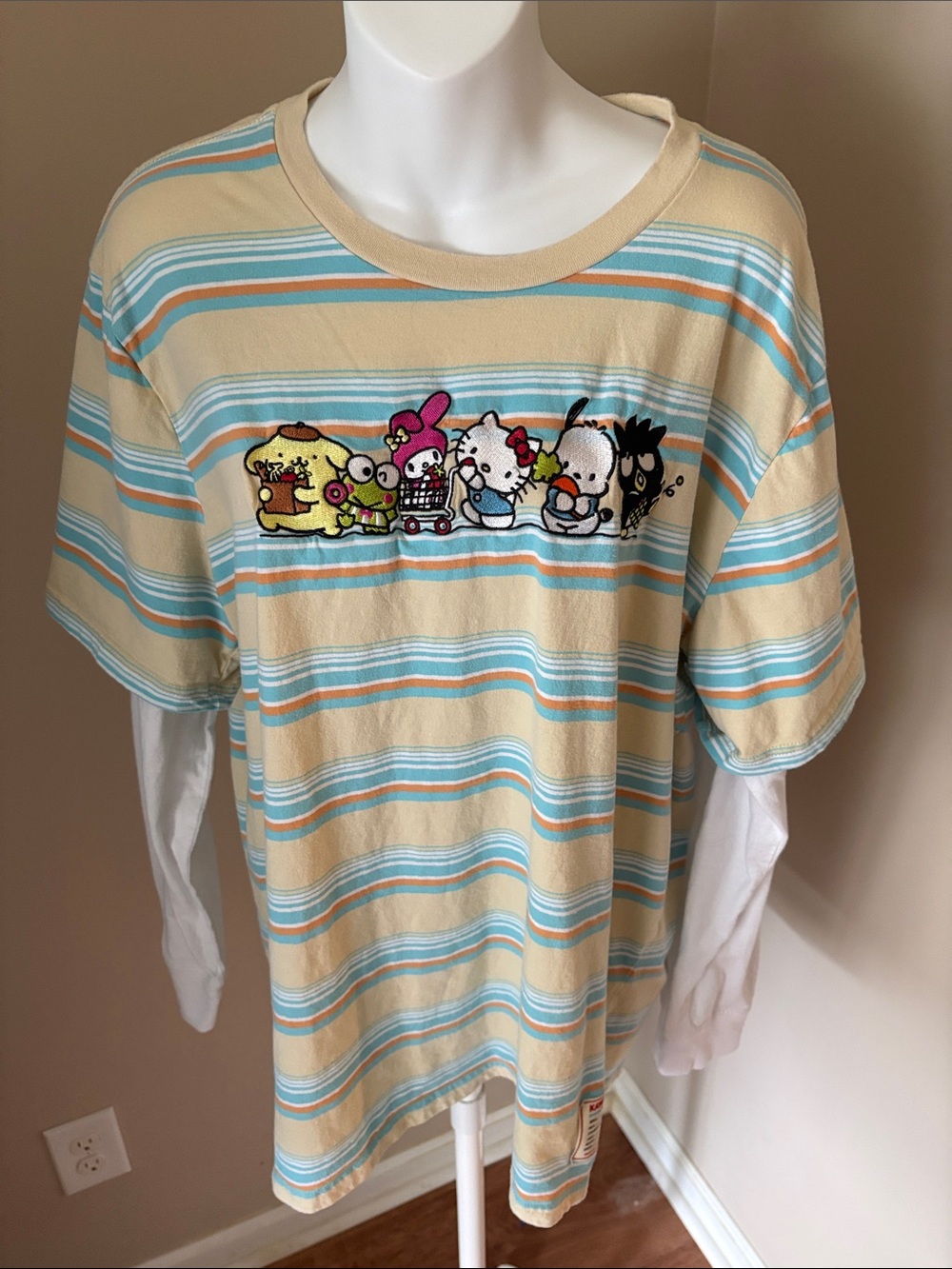 Hello Kitty Kawaii Mart Striped Tee with Sanrio Characters